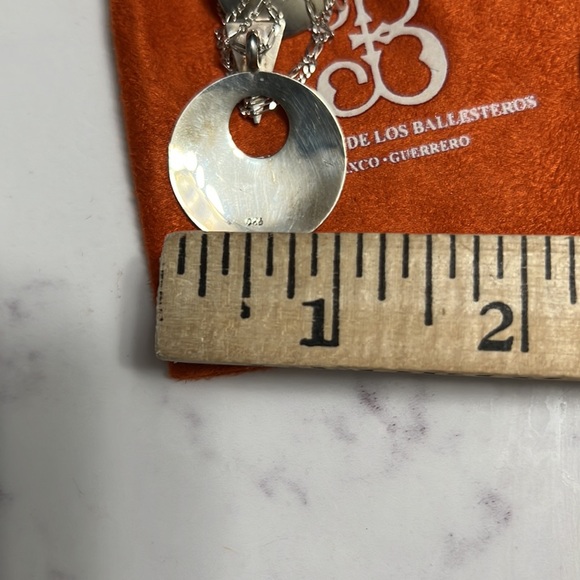 BALLESTEROS, Solid 925 Sterling Silver Chain  15” long & Finish Circle in 925 - Picture 5 of 7